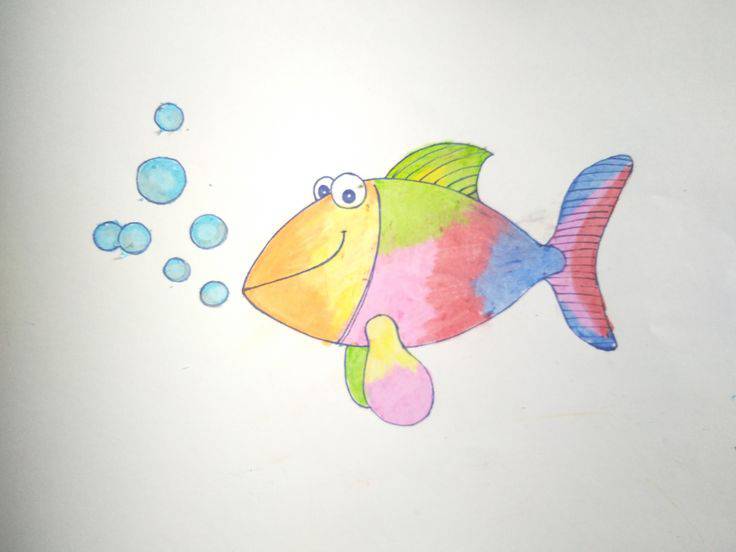 Cartoon Fish Line Drawing