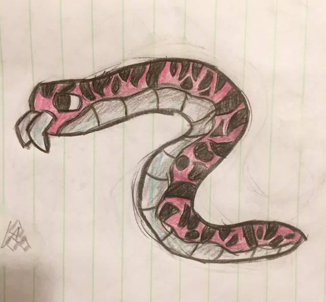 King Cobra Drawing With Colour